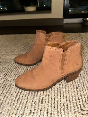 Lucky Brand Tan Suede Ankle Booties